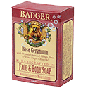 Badger Rose Geranium Face and Body Soap